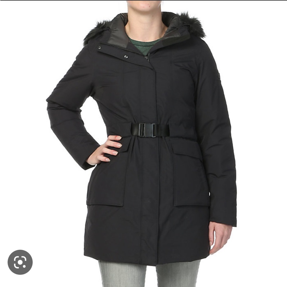 The North Face black down parka. Size L.